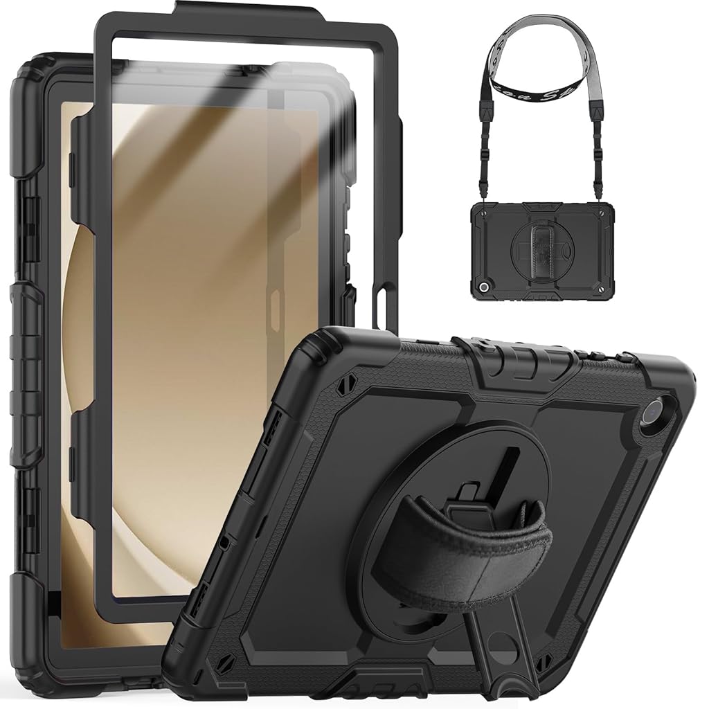 ZORBES® Silicone Case for Samsung Tab A9 Plus 11 Inch 2023 Model Protective Tablet Case with Kickstand, 360 ° Rotatable Tablet Grip, Stylus Pen Loop Holder, Detachable Sling Strap ZORBES® Silicone Case for Samsung Tab A9 Plus 11 Inch 2023 Model Protective Tablet Case with Kickstand, 360 ° Rotatable Tablet Grip, Stylus Pen Loop Holder, Detachable Sling Strap